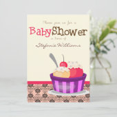 Ice Cream Sundae Baby shower Uitnodiging (Staand voorkant)