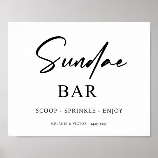 Ice cream Sundae Bar Trouwteken Poster (Voorkant)