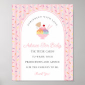 Ice Cream Sundae Bestrooid Met Liefde Baby Advies Poster (Voorkant)
