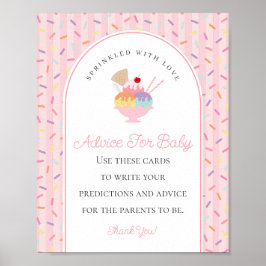 Ice Cream Sundae Bestrooid Met Liefde Baby Advies Poster