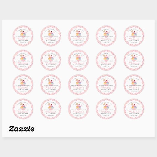 Ice Cream Sundae Bestrooid Met Liefde Baby shower Ronde Sticker (Vel)