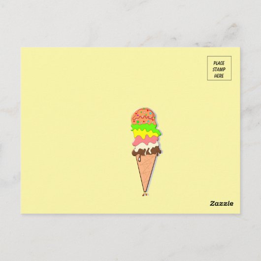 Ice Cream Sundae Birthday Briefkaart (Achterkant)