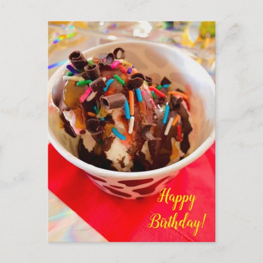 Ice Cream Sundae Birthday Briefkaart (Voorkant)