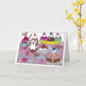 Ice Cream Sundae Birthday Kaart (Gele Bloem)