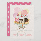 Ice Cream Sundae Birthday Party - Uitnodiging (Voorkant / Achterkant)