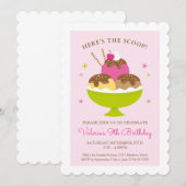 Ice Cream Sundae Birthday Party - Uitnodiging (Voorkant / Achterkant)