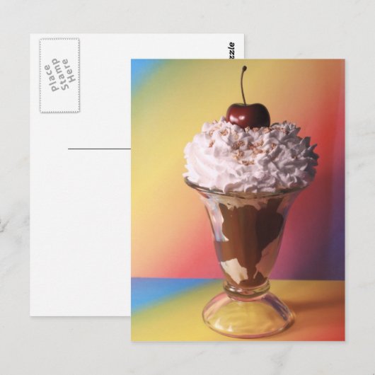 Ice Cream Sundae Briefkaart (Voorkant / Achterkant)