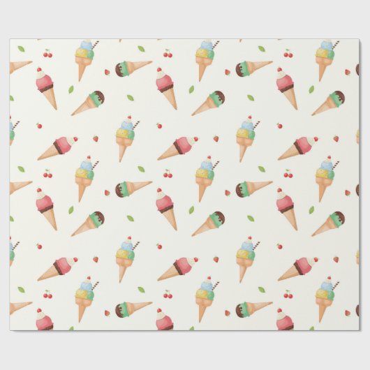 Ice Cream Sundae Cadeaupapier (Vlak)
