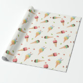 Ice Cream Sundae Cadeaupapier (Uitgerold)