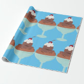 Ice Cream Sundae Cadeaupapier (Uitgerold)