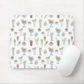Ice Cream Sundae Collage Cute Patroon Muismat (Met muis)
