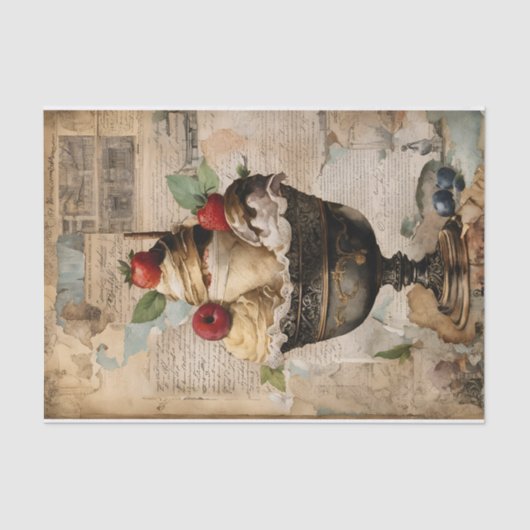 Ice Cream Sundae Collage Decoupage Tissuepapier (Voorkant)