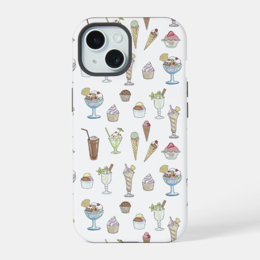 Ice Cream Sundae Collage iPhone 15 Case (Achterkant)