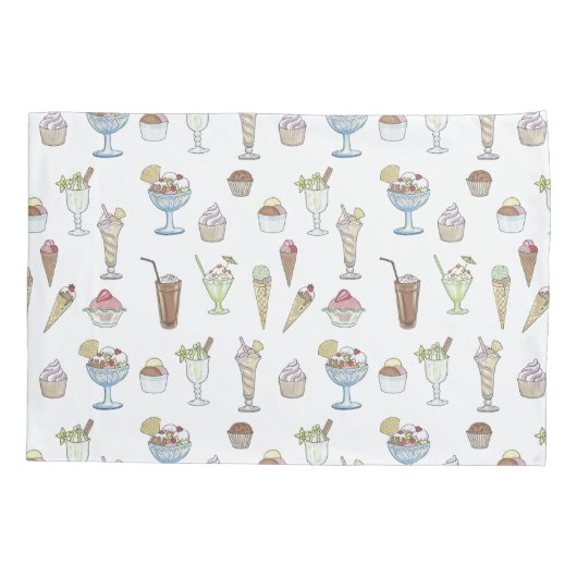 Ice Cream Sundae Collage Kussensloop (Achterkant-Links)