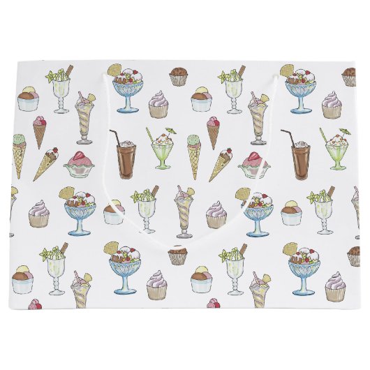 Ice Cream Sundae Collage Large Cadeautasje (Voorkant)