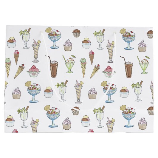 Ice Cream Sundae Collage Large Cadeautasje (Achterkant)