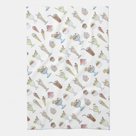 Ice Cream Sundae Collage Theedoek (Verticaal)