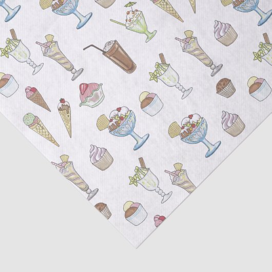 Ice Cream Sundae Collage Tissuepapier (Detail)