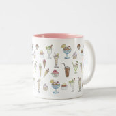 Ice Cream Sundae Collage Tweekleurige Koffiemok (Voorkant rechts)