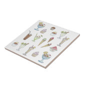 Ice Cream Sundae Collage White Tegeltje (Zijkant)