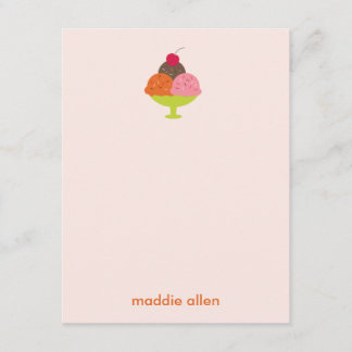 Ice Cream Sundae Dank u Kaarten (Roze)