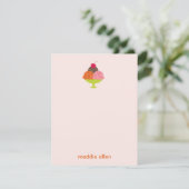 Ice Cream Sundae Dank u Kaarten (Roze) (Staand voorkant)