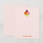 Ice Cream Sundae Dank u Kaarten (Roze) (Voorkant / Achterkant)