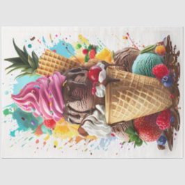 Ice Cream Sundae Decoupage Tissue Paper Tissuepapier