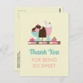 Ice Cream Sundae Delicious Treats Party Dank u Briefkaart (Voorkant / Achterkant)