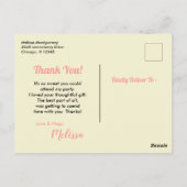 Ice Cream Sundae Delicious Treats Party Dank u Briefkaart (Achterkant)