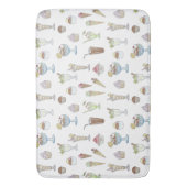 Ice Cream Sundae Desserts Pattern White Badmat (Voorkant Verticaal)