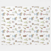 Ice Cream Sundae Desserts Pattern White Fleece Deken (Voorkant (Horizontaal))