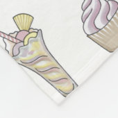 Ice Cream Sundae Desserts Pattern White Fleece Deken (Hoek)