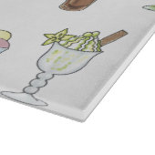 Ice Cream Sundae Desserts Pattern White Snijplank (Hoek)