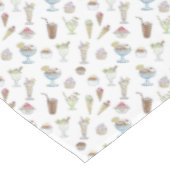 Ice Cream Sundae Desserts Pattern White Tafelkleed (Gekanteld)