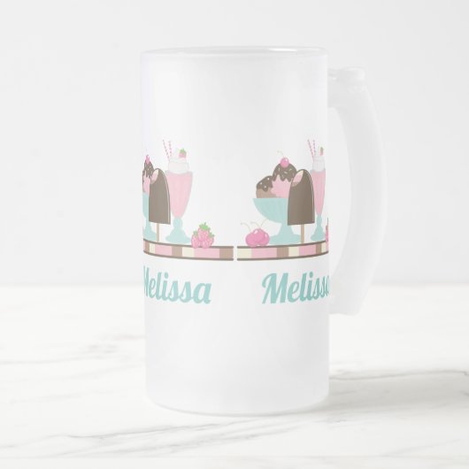 Ice Cream Sundae en Andere DeliciousTres Matglas Bierpul (Voorkant rechts)