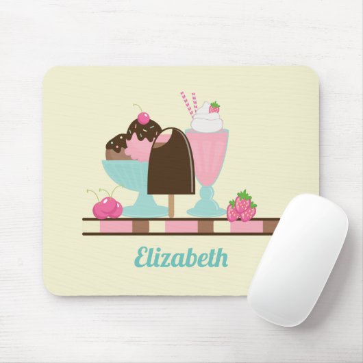 Ice Cream Sundae en Andere DeliciousTres Muismat (Met muis)