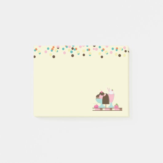 Ice Cream Sundae en Confetti Post-it® Notes (Voorkant)