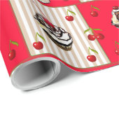 Ice Cream Sundae en Cupcake Birthday Gift Wrap Cadeaupapier (Rol Hoek)