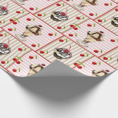Ice Cream Sundae en Cupcake Birthday Gift Wrap Cadeaupapier (Hoek)