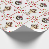 Ice Cream Sundae en Cupcake Birthday Gift Wrap Cadeaupapier (Hoek)