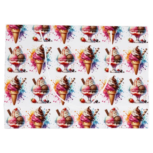 Ice Cream Sundae Gepersonaliseerde Verjaardag Groot Cadeauzakje (Achterkant)