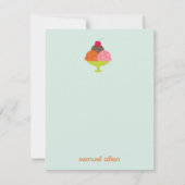 Ice Cream Sundae Hartelijk dank voor uw kaarten (b Notitiekaartje (Voorkant)