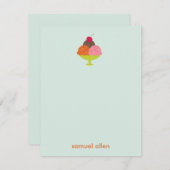 Ice Cream Sundae Hartelijk dank voor uw kaarten (b Notitiekaartje (Voorkant / Achterkant)