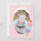 Ice Cream Sundae Heres de Scoop Verjaardagsfeest Kaart (Achterkant)