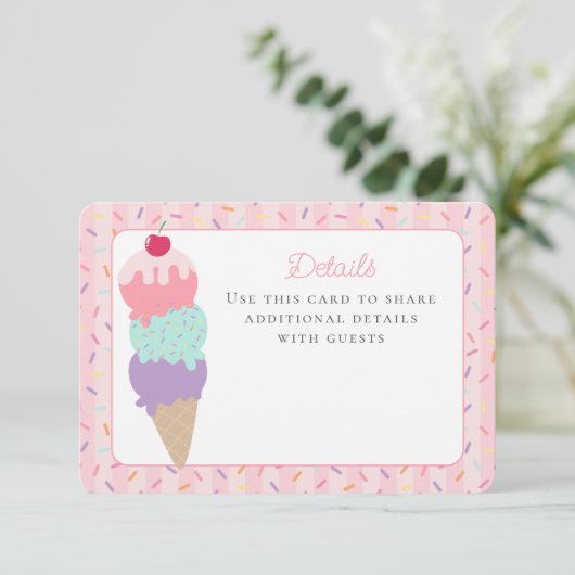 Ice Cream Sundae Heres the Scoop Details Invoegen Informatiekaartje (Staand voorkant)