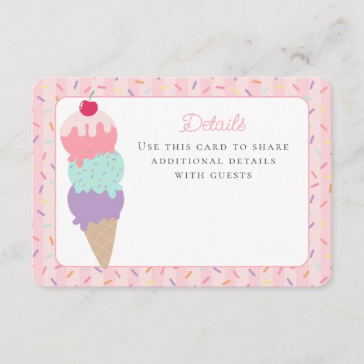 Ice Cream Sundae Heres the Scoop Details Invoegen Informatiekaartje (Voorkant)