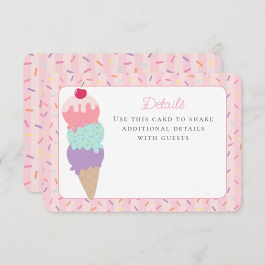 Ice Cream Sundae Heres the Scoop Details Invoegen Informatiekaartje (Voorkant / Achterkant)