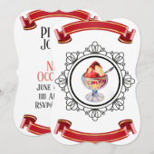  Ice Cream Sundae Invitation Kaart (Voorkant / Achterkant)