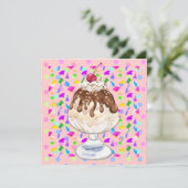Ice Cream Sundae Kaart (Staand voorkant)